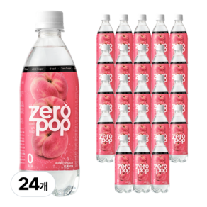 잇더핏 제로팝 납작복숭아맛 애사비소다 제로 탄산음료, 500ml, 24개