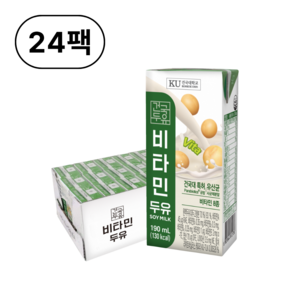 [건국우유] 비타민 두유 190ml, 24개