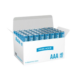 이너홈 고성능 알카라인 AAA 건전지, 1개, 40개입