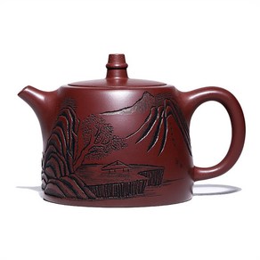 宜興原礦底槽清手製刻繪紫砂茶壺, 1個, 1L, 底槽清魚樂:如圖所示- 優惠