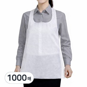 제이앤제이 착한한장 부담없이 쓰는 일회용 부직포 위생 앞치마, 1000개, 화이트
