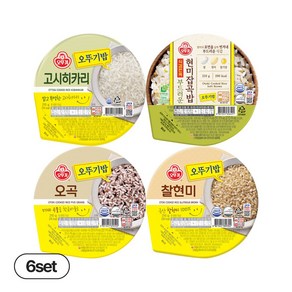 오뚜기밥 고시히카리 6개+오곡 6개+찰현미 6개+부드러운현미잡곡밥, 210g, 24개