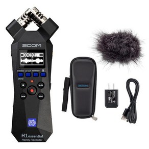줌 ZOOM H1 essential 핸디 레코더 휴대용 녹음기 액세서리 세트