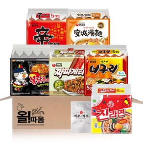 농심 삼양 오뚜기 멀티라면기획 (신라면5+안성5+너구리5+짜파5+진매5+불닭5)+라면사리1, 31개