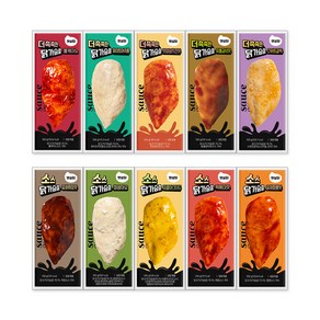 햇살닭 소스 통살 닭가슴살 맛보기 10종, 100g, 50개