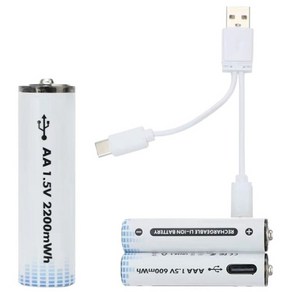 주닉스 C타입 충전형 건전지 AAA/AA 2종 USB 충전식 배터리 4개입, 1개
