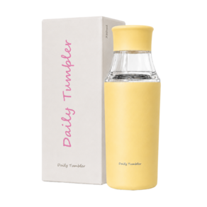 MOOA 스테인리스 보온보냉 텀블러 트라이탄 티백 물병, 1개, 350ml, 레몬 옐로우