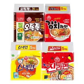 진라면 매운맛 5개+김치라면 5개+오동통면(다시마2) 5개+스낵면, 1세트