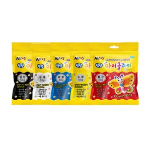 [아모스] 탱탱 아이클레이 키즈 50g 5색 1세트 5개 무료배송, 노랑, 파랑, 빨강