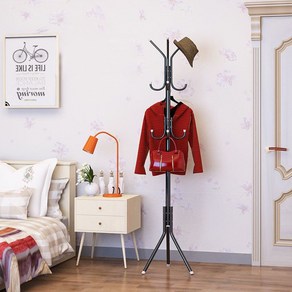 [스탠드옷걸이] 스틸행거 스탠드옷걸이 폴행거 옷걸이행거 스틸헹거 행거, 스탠드옷걸이(블랙)