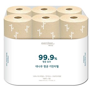 갈색 대나무 키친타올, 135매, 6개