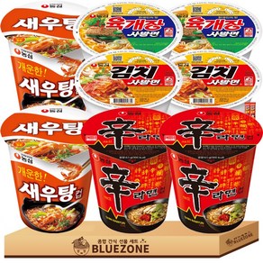 소컵라면 세트 육개장사발면2개 김치사발면2개 왕뚜껑2개 도시락2개 라면스틱2개, 1박스
