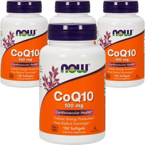 NOW Foods CoQ10 100毫克 軟膠囊, 150錠, 4個