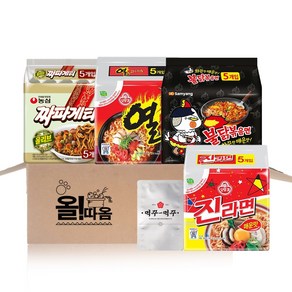 농심 삼양 팔도 멀티라면 기획세트 진라면매운맛5입+열라면5입+불닭볶음면5입+짜파게티5입+라면스프1, 1개