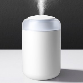 PERFFIER 미니 무선 가습기 1500ml 사무실 탁상용 초음파 휴대용 저소음 수면 무드등 겸용, C2, 화이트