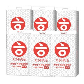 일회용 초대형 위생패드 80x150cm 방수 요실금 실버용 침대패드 환자 간병용 반려동물 겸용 10매입, 6개