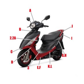 NEW MANY 125車殼整流罩原廠外殼烤漆件H殼前土除, 5.擋風板(有貼紙
