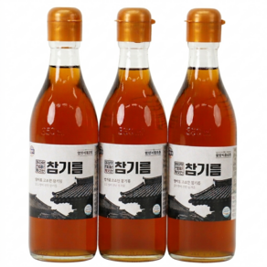 [NO 침전물] 저온압착 통참깨 100% 참맛나 참기름 HACCP, 350ml, 3개
