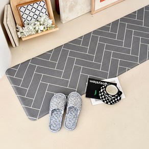 데보코 헤링본 주방매트, 그레이, 1개