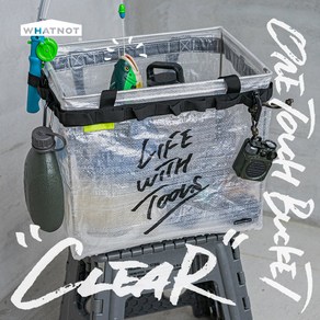 [WHATNOT] 왓낫 원터치 버킷 클리어 캠핑다용도가방 OBHD-01-CL, 단일 옵션, 1개