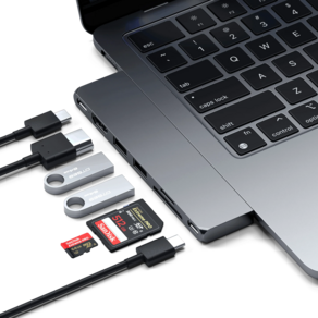 사테치 USB C타입 7in1 맥북 에어 프로 멀티 허브 슬림 ST-HUCPHSM, Space Grey, 1개