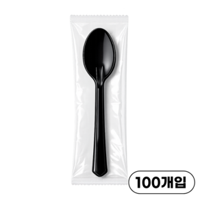 일회용수저 숟가락 개별포장 검정