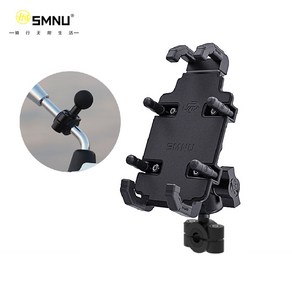 SMNU 라이더굿즈 램마운트 호환 퀵그립 베스파 스쿠터 백미러 사이드미러 미러레일 스마트폰 핸드폰 휴대폰 거치대 마운트, 패널+마름모볼+미러레일마운트+롱암(9.4cm)