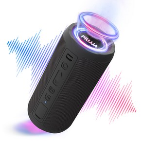 PIUJJA 24W 휴대용 미니 IPX6 방수 TWS 무선 블루투스 스피커, 블랙, X10