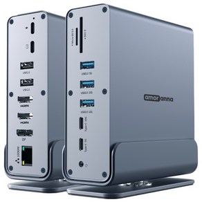 아모란나 C타입 15in1 멀티 허브 USB4 도킹스테이션 트리플 듀얼 4K 60hz 모니터, 윈도우용, 1개