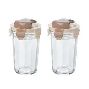 강화유리 쉐이커, 브라운, 500ml, 2개