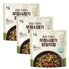 온담 무청 시래기 된장지짐 가정식 반찬 실온보관, 300g, 3개