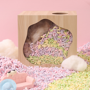 타핏 햄스터베딩 종이베딩 캔디2컬러 400g, 핑크, 1개