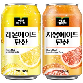 미닛메이드 에이드 뚱캔반반세트 (자몽+레몬), 24개, 355ml