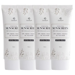 코코린느 백탁 눈시림 끈적임 없는 촉촉한 에센셜 선크림 (혼합자차선크림) 70ml, 4개