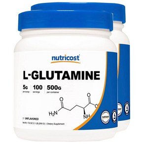 nutricost L-GLU左旋胺基酸保健食品, 500g, 2個