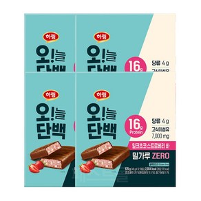 하림 오늘단백 밀크초코 스트로베리바, 576g, 4개