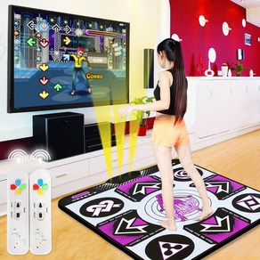 Mochae 댄스매트 TV 연결 게임 담요 가정용 DDR 펌프게임 다이어트 운동 패드 실내 점핑 매트 1인용, YD32-블루, 1세트