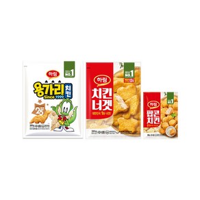 하림 용가리치킨 300g+치킨너겟 300g+팝콘치킨, 180g