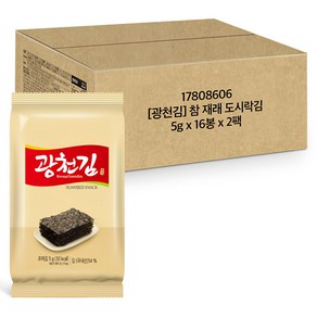 광천김 참 재래도시락 김, 5g, 32개 - 도시락김