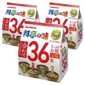 마루코메 요리정의 맛 모듬 파 + 두부 + 미역 + 유부 36개입, 600g, 3개 - 즉석국