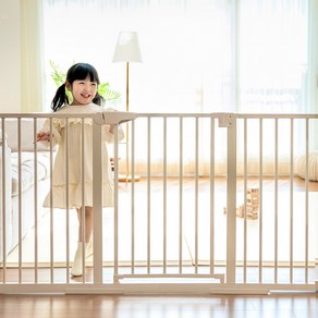 아가드 이지슬라이드 안전문 라이트 아기 유아 안전펜스 강아지, 아이보리