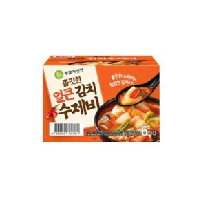 이가자연면 쫄깃한 얼큰 김치수제비, 187g, 6개 - 수제비