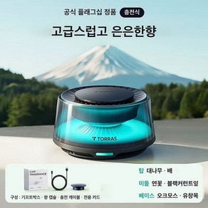 토라스 TORRAS 차량용 충전식 태양광 프리미엄 방향제 디퓨저 새차 선물, 충전식 - 고급스럽고 은은한향, 1개