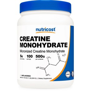 nutricost 微粉式一水肌酸, 500g, 1個
