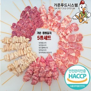 국내산 무염 닭꼬치 염통 껍질 순살 목살 닭오돌뼈 5종/ 캠핑세트, 1kg, 1개