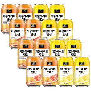 오늘쇼핑 미닛메이드 에이드 뚱캔 2종 (자몽+레몬), 16개, 355ml