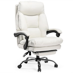 벤트론스 침대형 발받침 중역 사무용 의자, 화이트