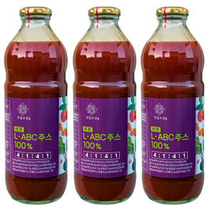 천보바이오 레몬ABC주스 L-ABC주스 3000ml 레몬주스 ABC주스 초 대용량 해독주스 사과 당근 레드비트 레몬, 1L, 3개