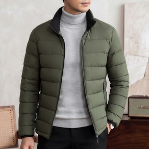 마르도 남자 스탠드 패딩 따뜻한 경량 점퍼, 그린, L, 1개