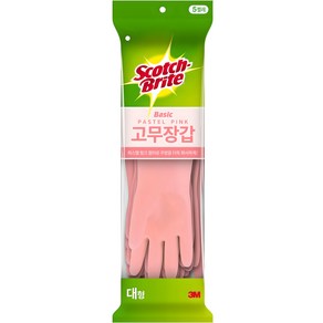 스카치브라이트 프리미엄 고무장갑 5개입, 대(L), 1세트